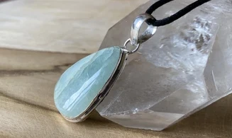 Aquamarine & 925 Silver plated pendant 1
