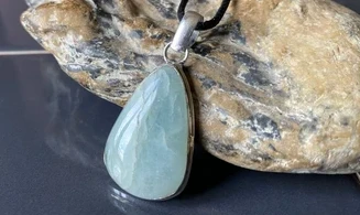 Aquamarine & 925 Silver plated pendant 1