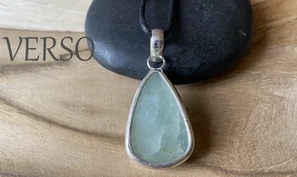 Aquamarine & 925 Silver plated pendant 1