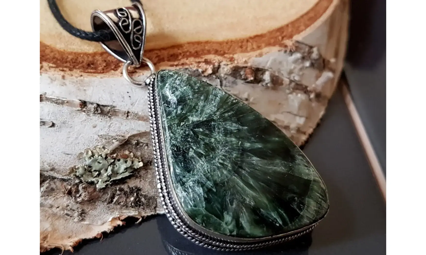 Séraphinite pierre pendentif & Argent