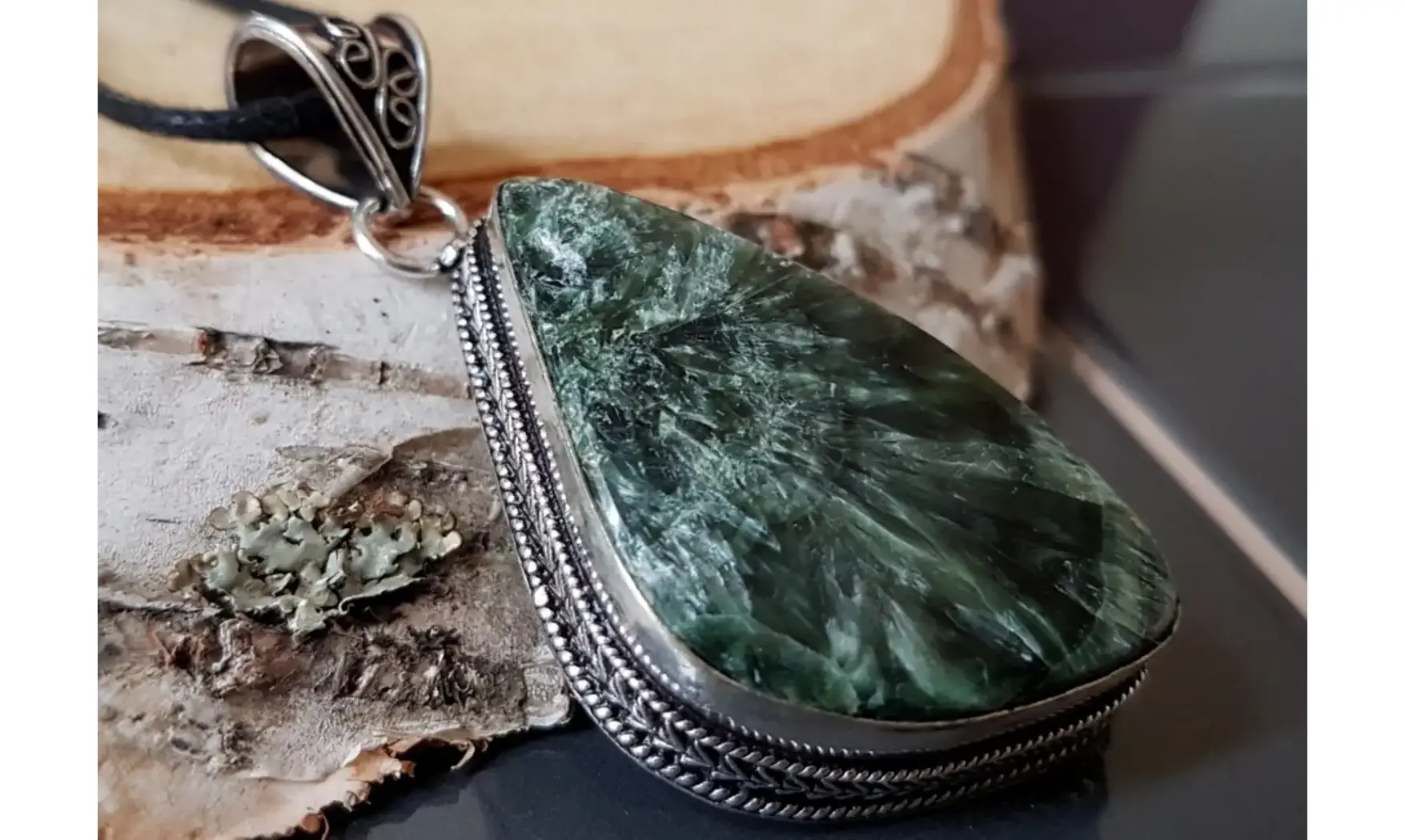 Séraphinite pierre pendentif & Argent
