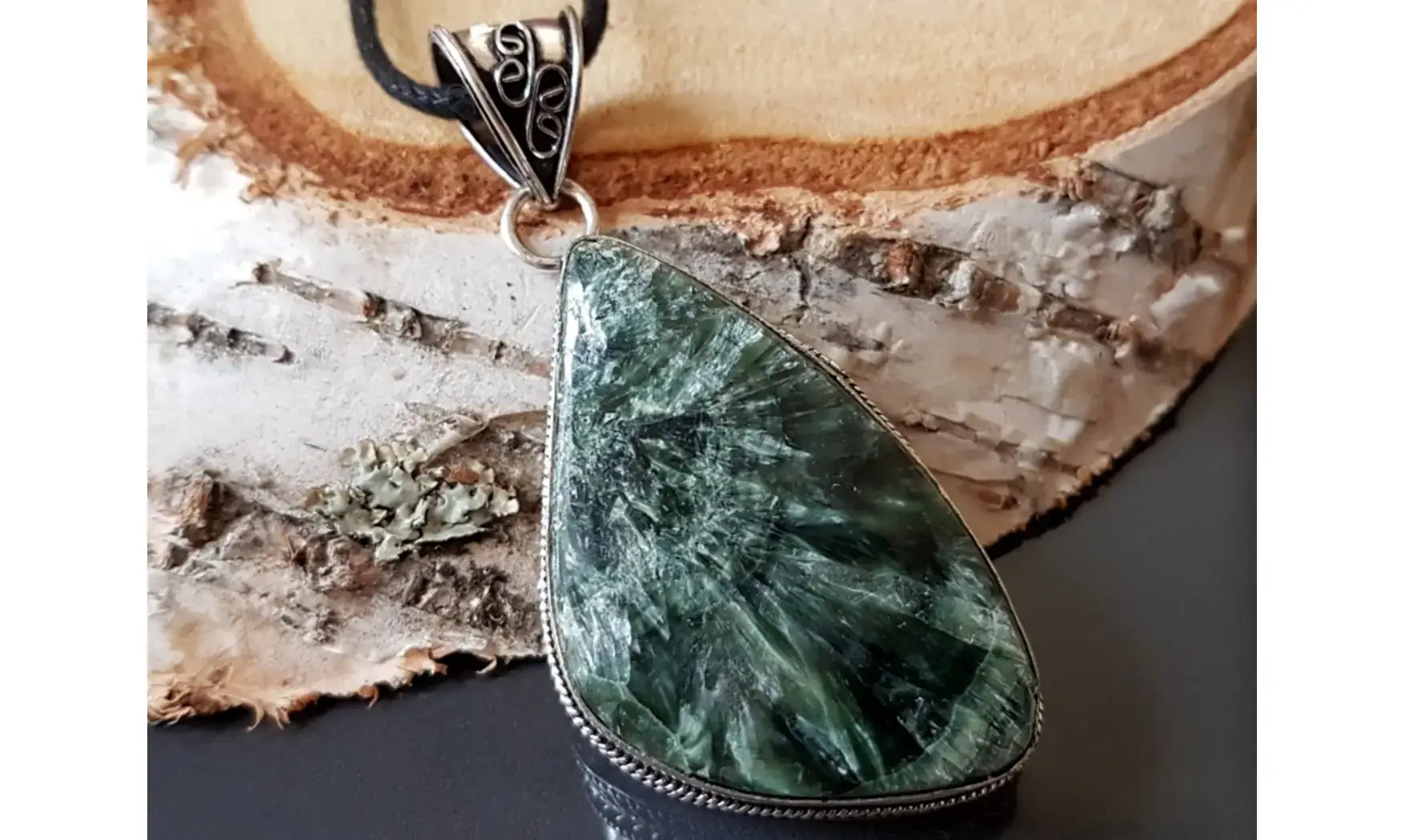 Séraphinite pierre pendentif & Argent