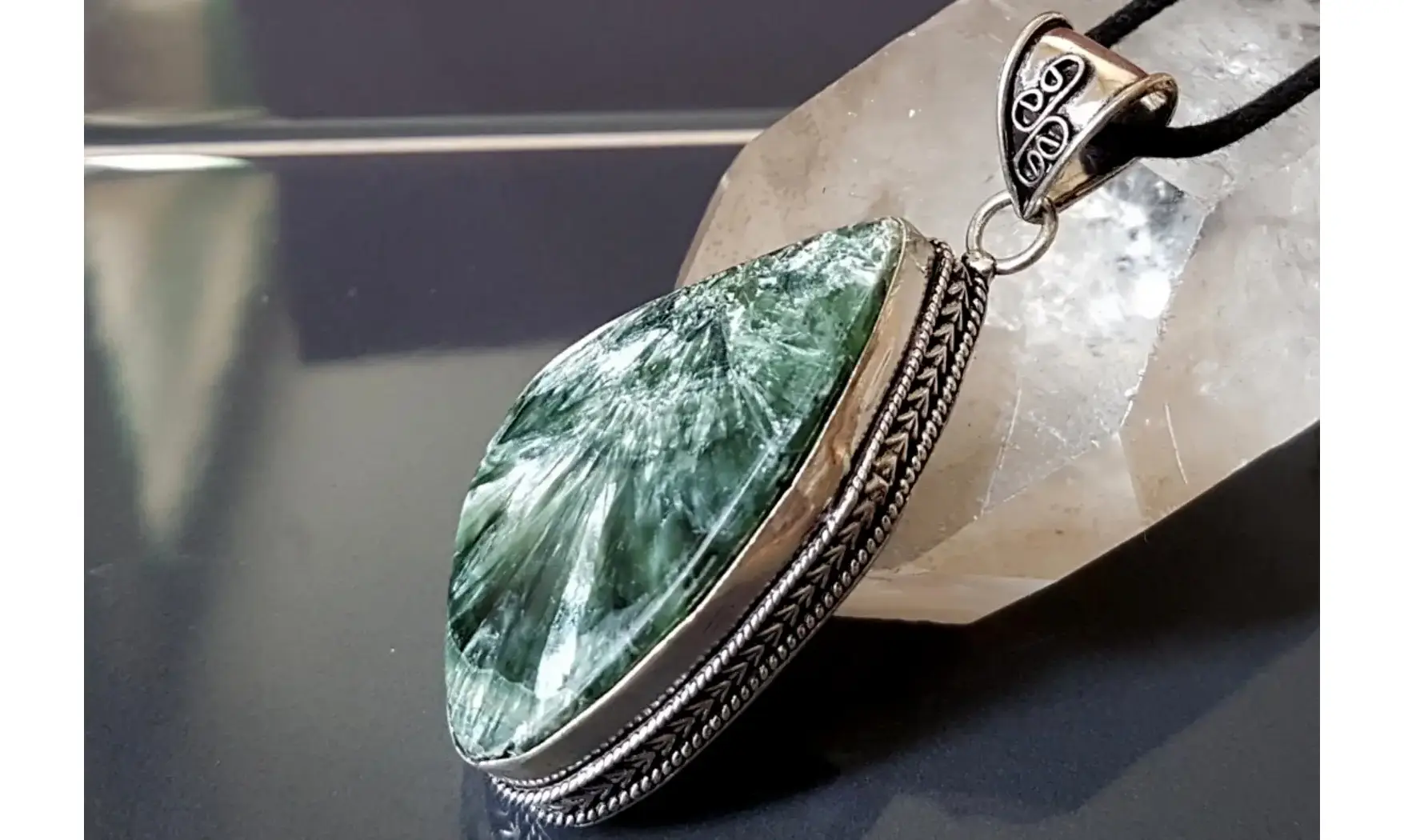 Séraphinite pierre pendentif & Argent