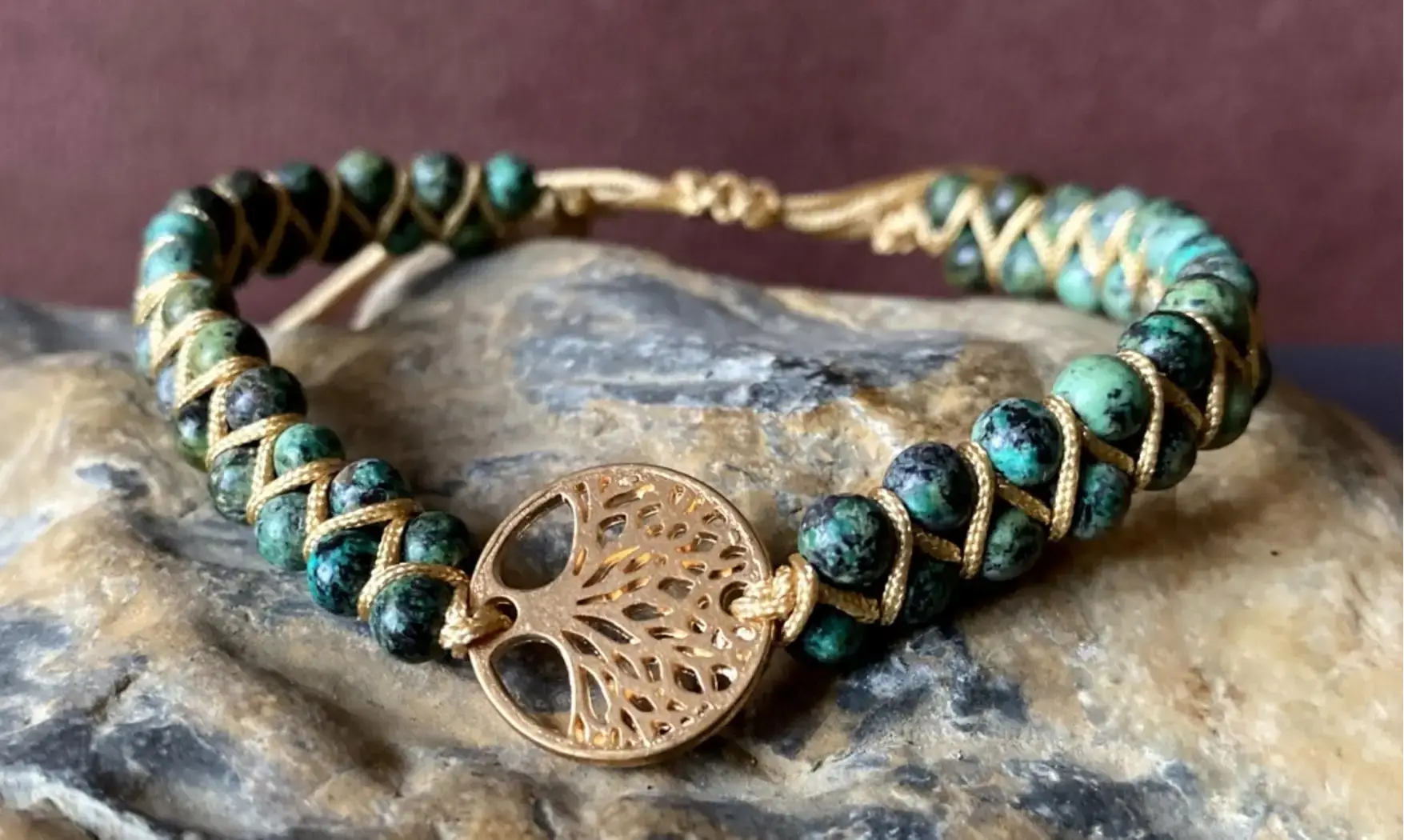 Turquoise d'Afrique Bracelet Shamballa