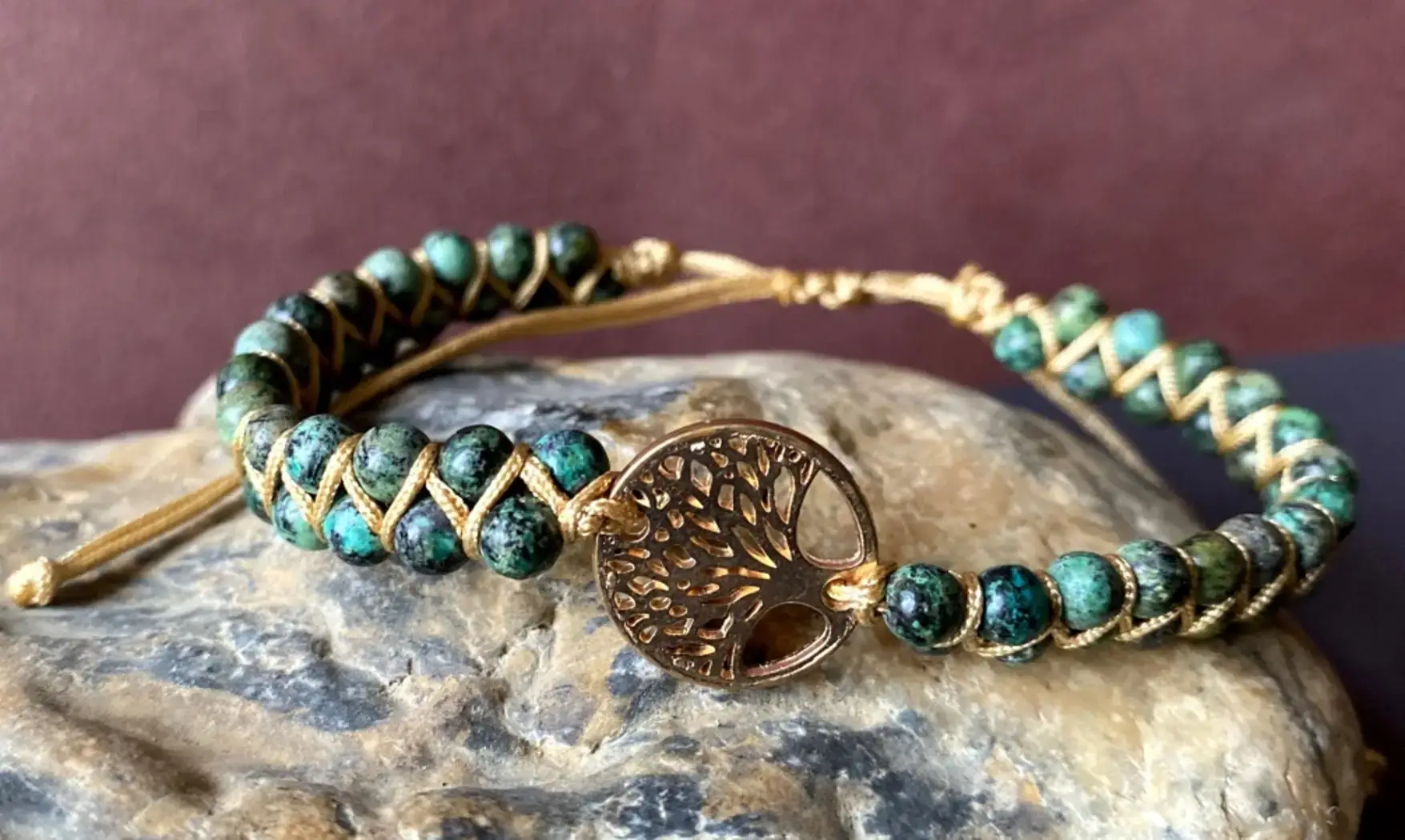 Turquoise d'Afrique Bracelet Shamballa