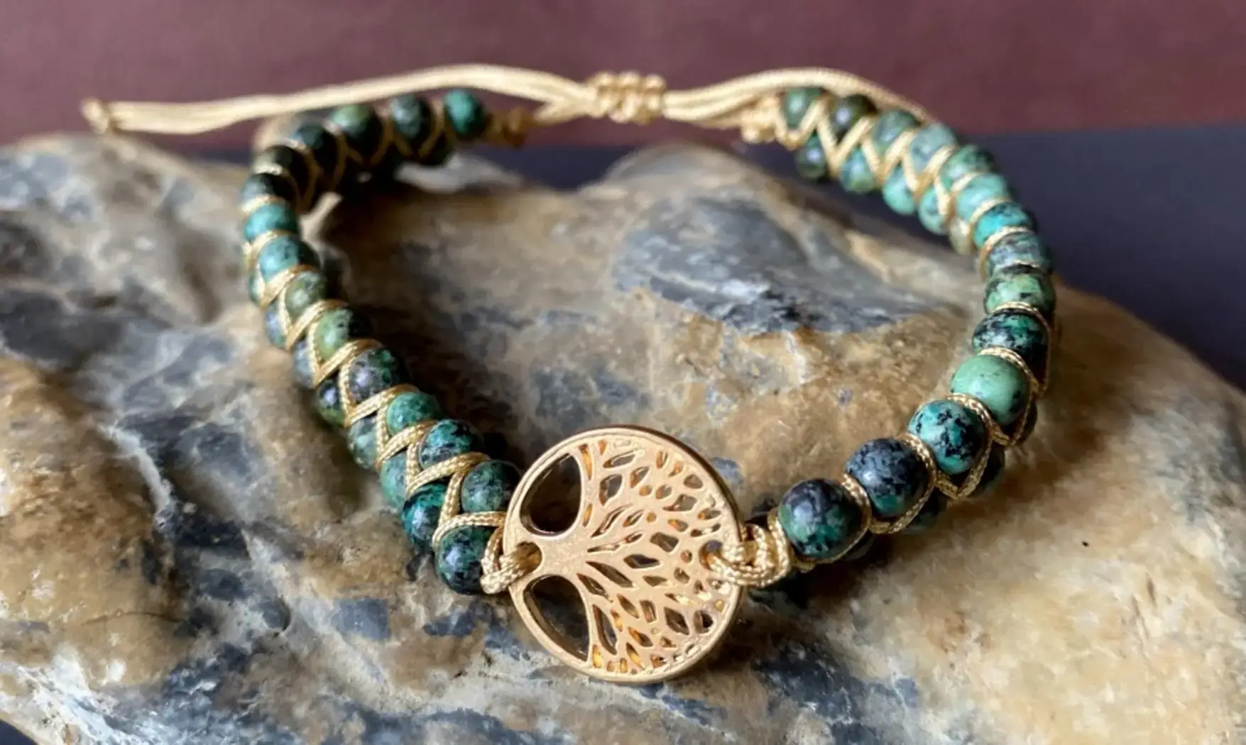 Turquoise d'Afrique Bracelet Shamballa