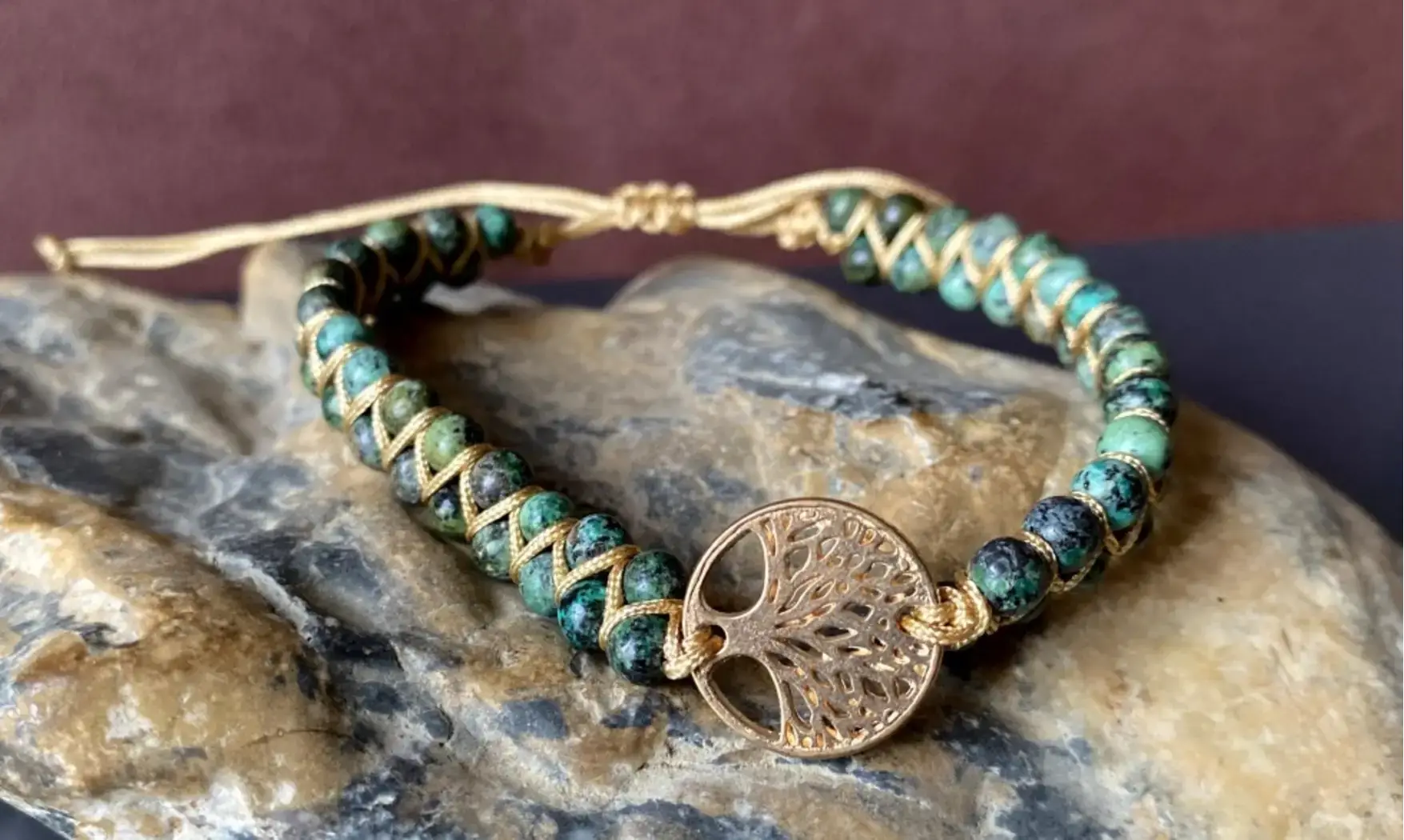 Turquoise d'Afrique Bracelet Shamballa