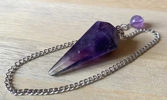 Amethyst faceted cone pendulum