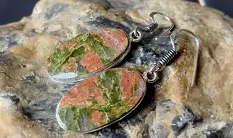 Unakite 925 Silver plated Earring