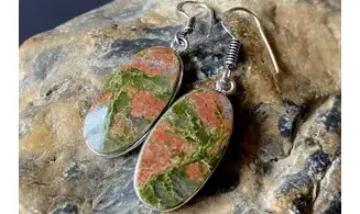 Unakite 925 Silver plated Earring