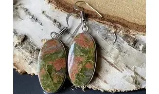Unakite 925 Silver plated Earring