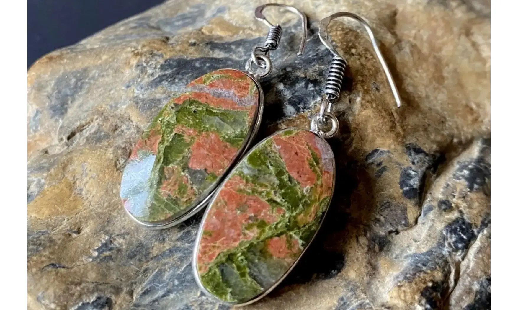 Unakite 925 Silver plated Earring