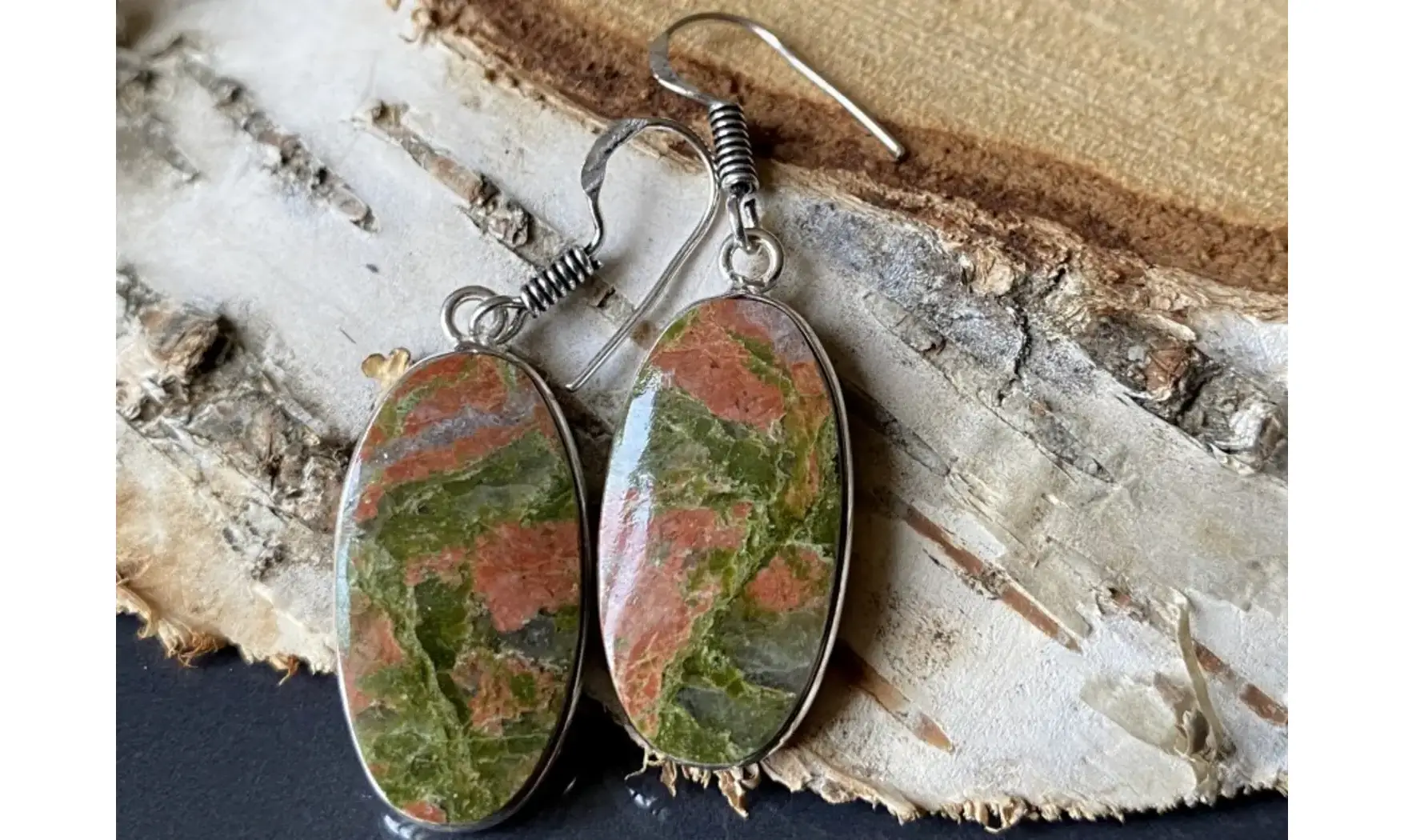 Unakite 925 Silver plated Earring