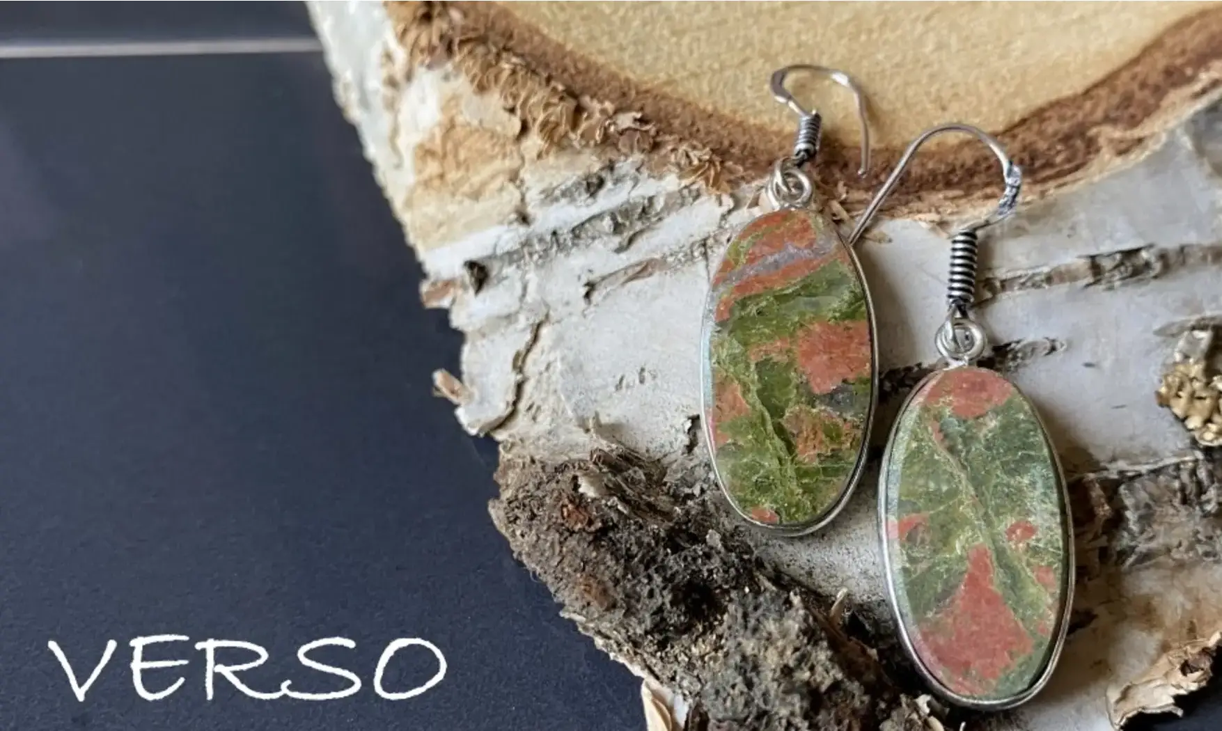 Unakite 925 Silver plated Earring