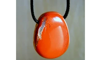 Red Jasper stone drilled pendant