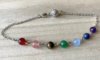 Chainette Pendule 7 Chakras pierres