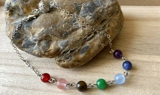Chainette Pendule 7 Chakras pierres