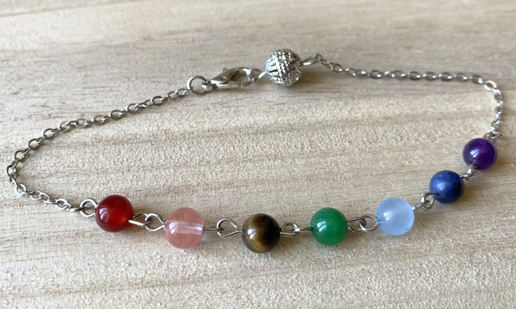 Chainette Pendule 7 Chakras pierres
