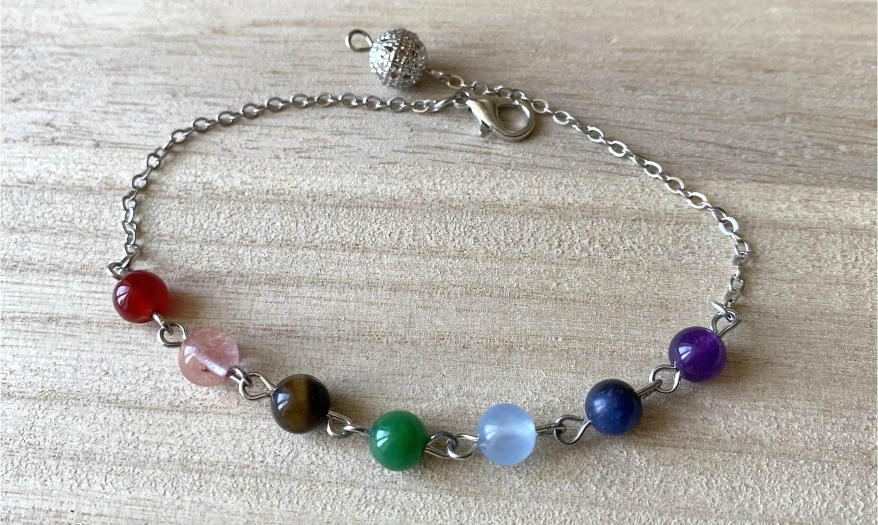 Chainette Pendule 7 Chakras pierres