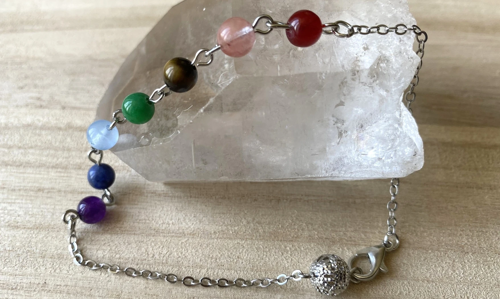 Chainette Pendule 7 Chakras pierres