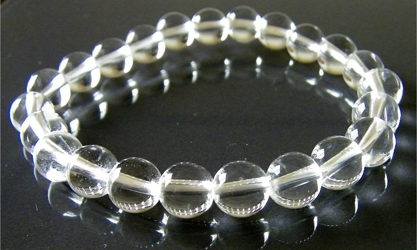 Cristal de roche pierres Boules bracelet