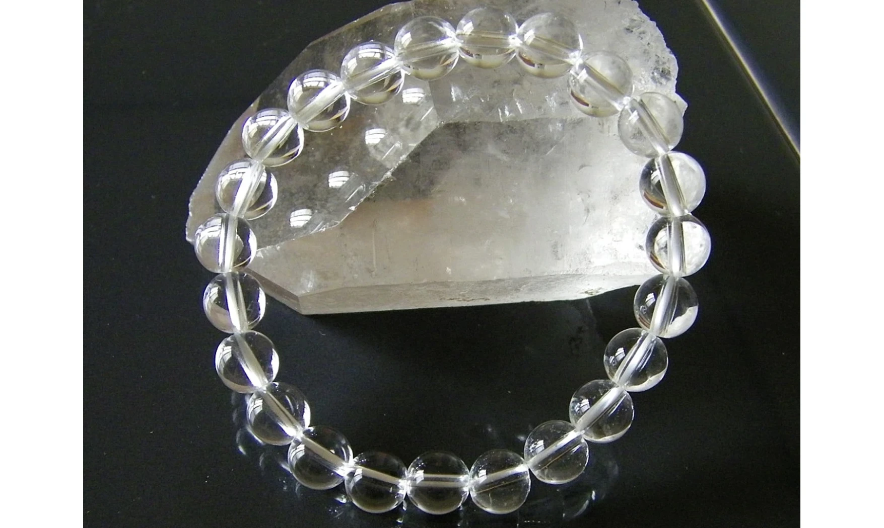 Cristal de roche pierres Boules bracelet