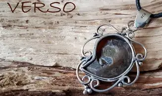 Ammonite & 925 Silver plated pendant