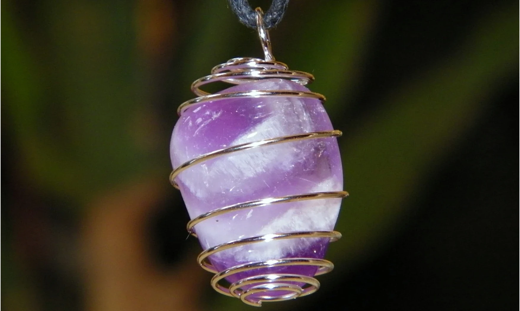 Améthyste Spirale pierre pendentif