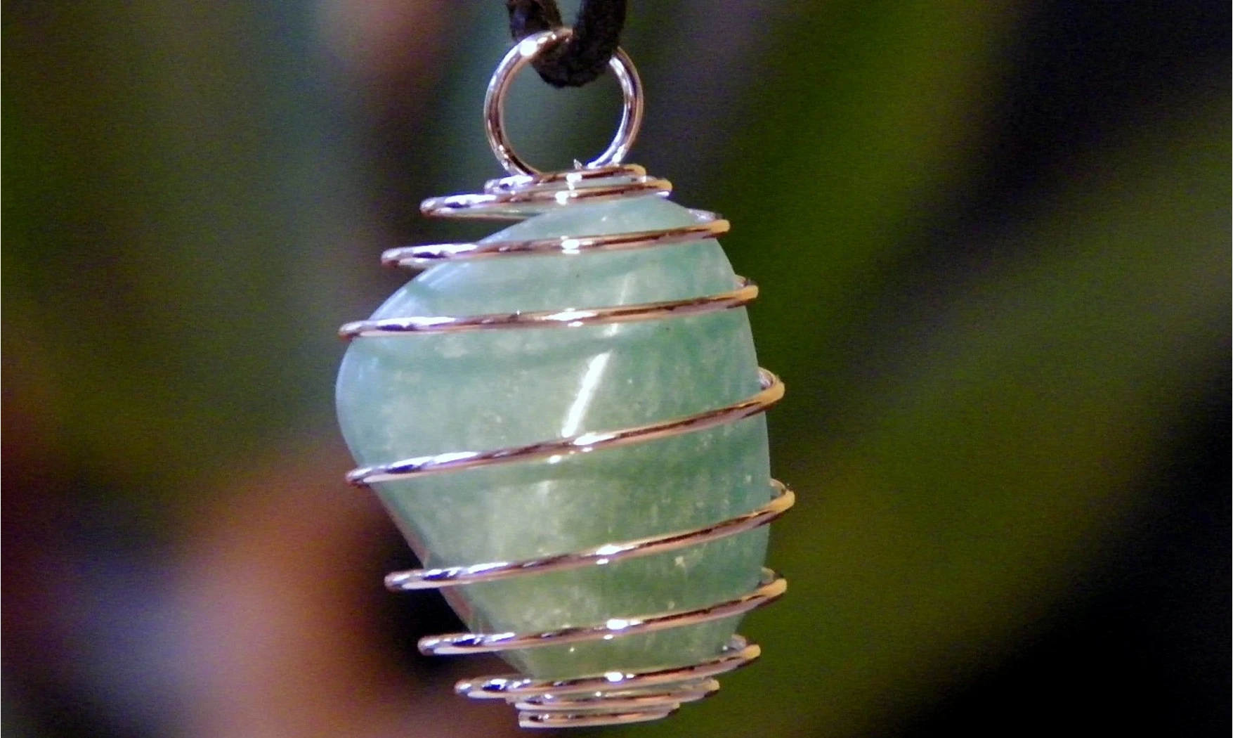 Green Aventurine spiral pendant