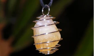 Citrine Spirale pierre pendentif