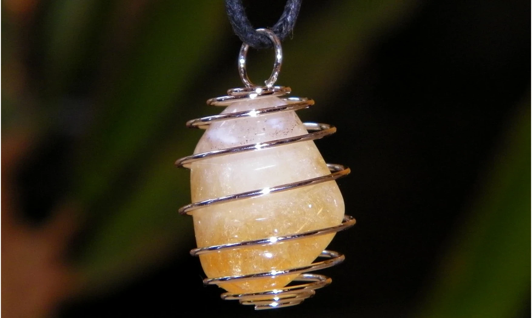 Citrine Spirale pierre pendentif