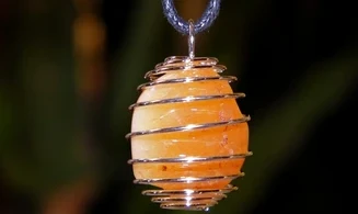 Cornaline Spirale pierre pendentif