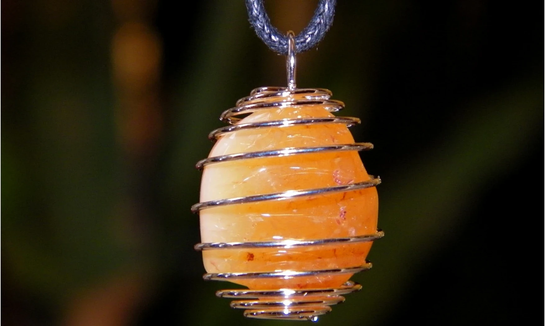 Cornaline Spirale pierre pendentif
