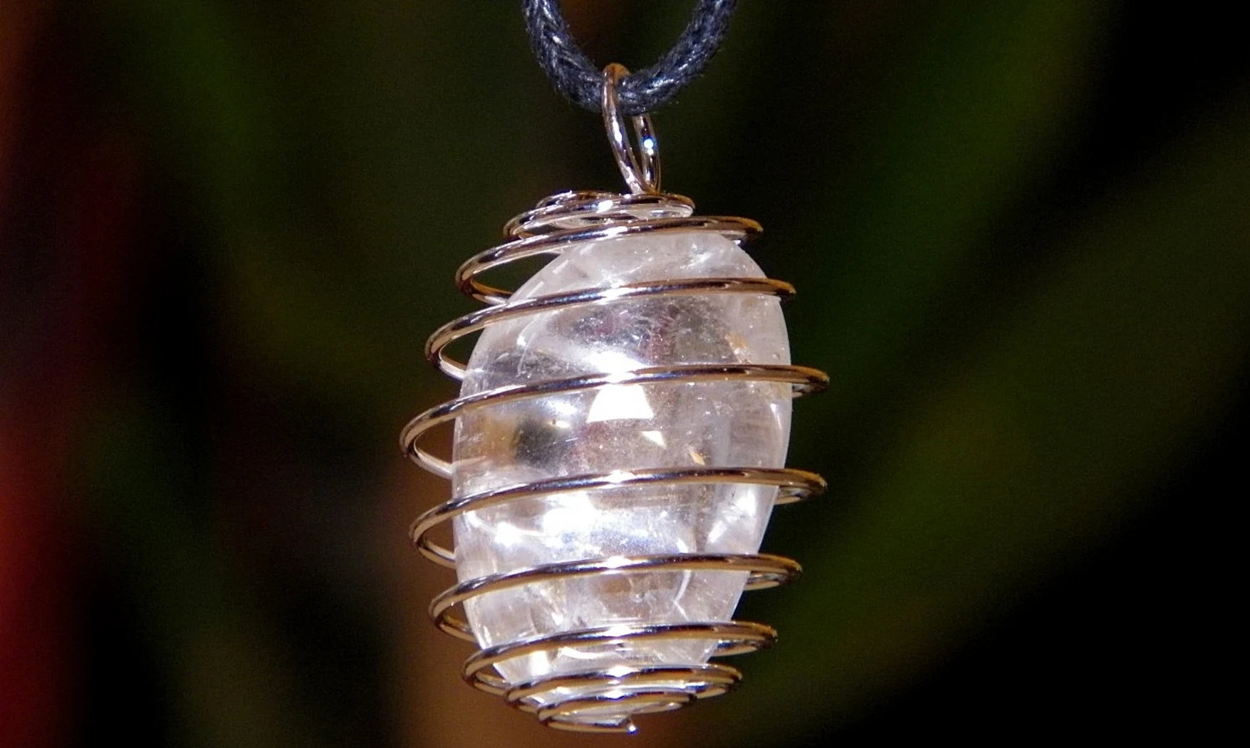 Rock Crystal spiral pendant