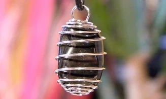 Hematite spiral pendant