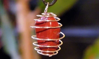 Red Jasper spiral pendant
