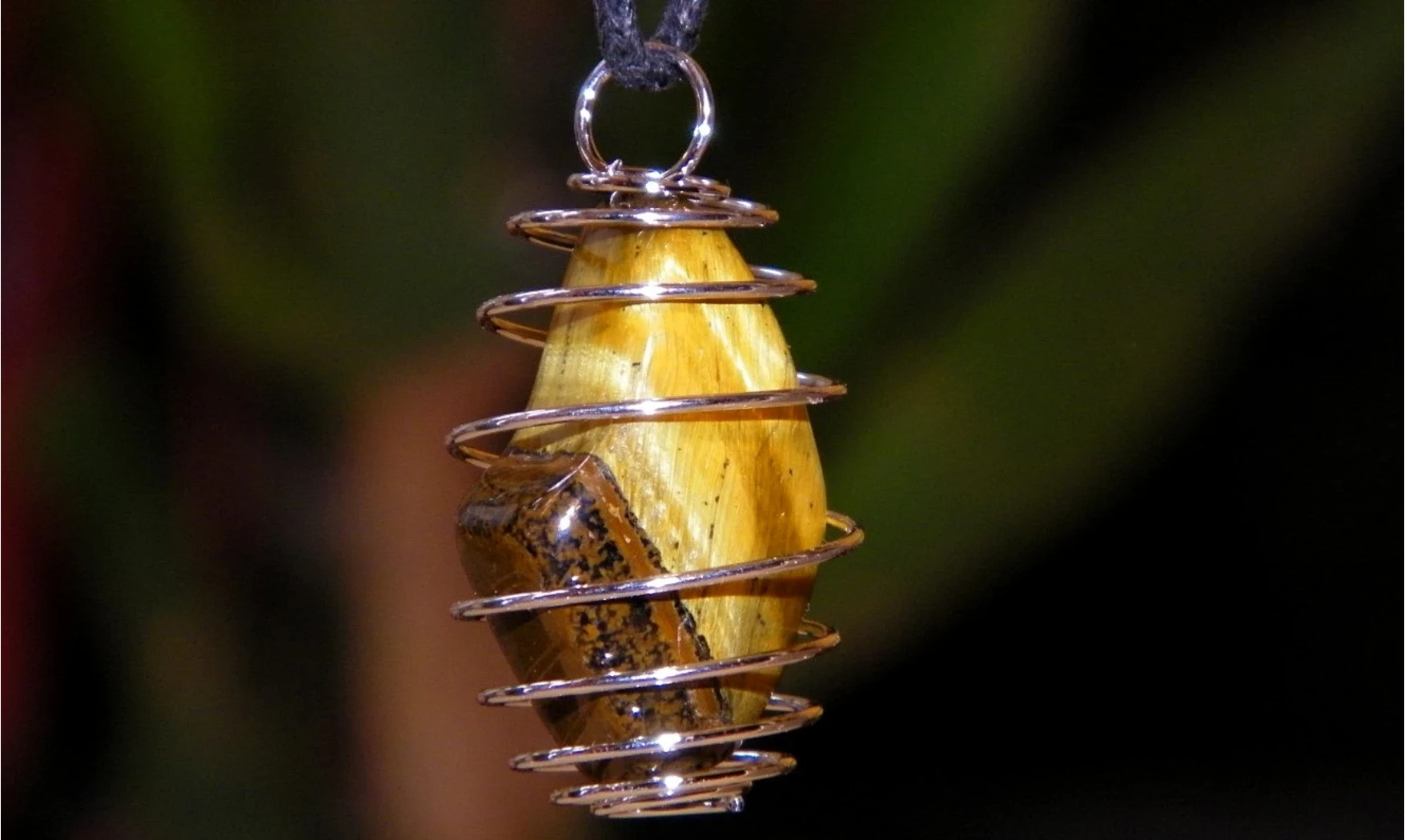 Tiger Eye spiral pendant