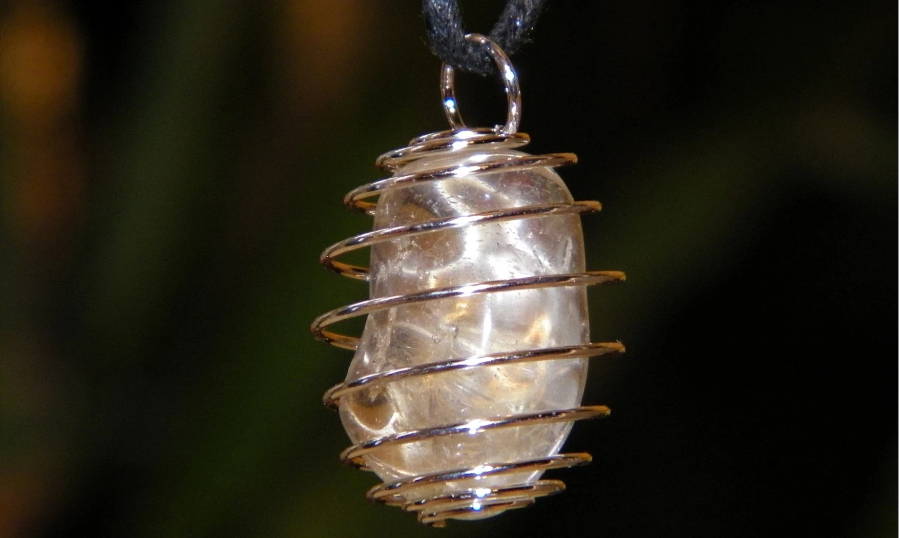 Quartz Fumé Spirale pierre pendentif