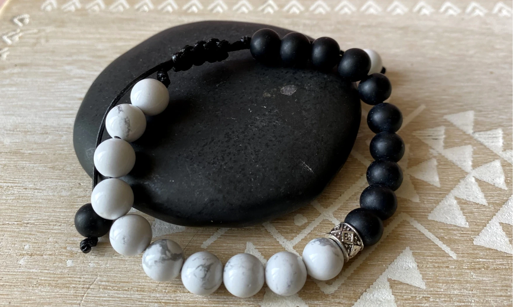 Obsidienne / Howlite Bracelet pierres