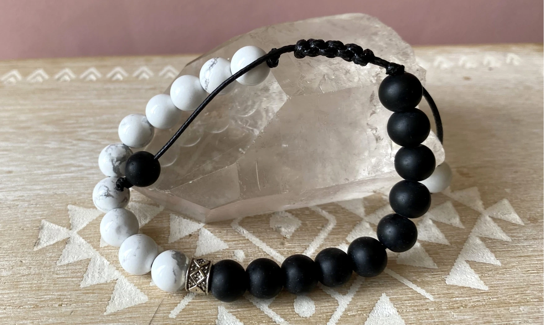 Obsidienne / Howlite Bracelet pierres