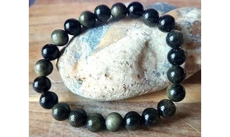 Obsidienne dorée pierres Boules bracelet