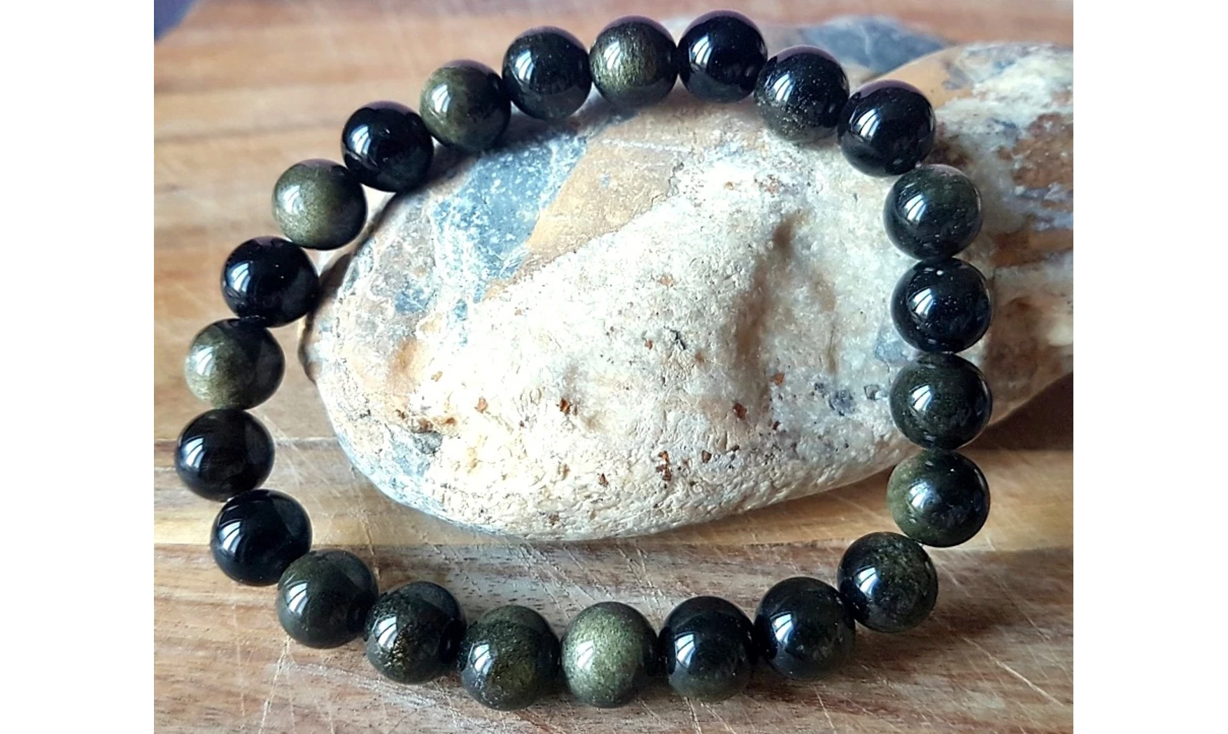 Obsidienne dorée pierres Boules bracelet