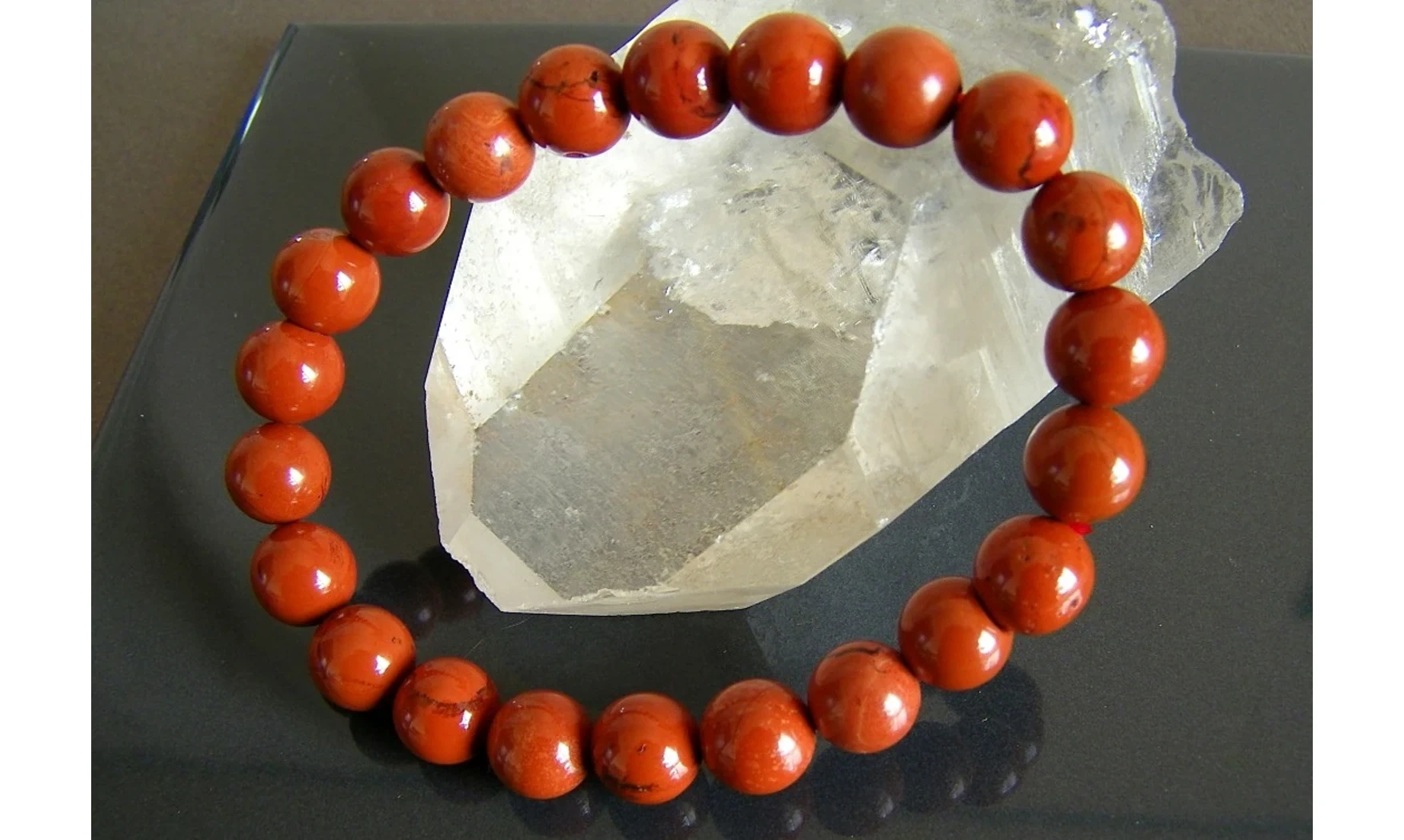 Jaspe rouge pierres Boules bracelet