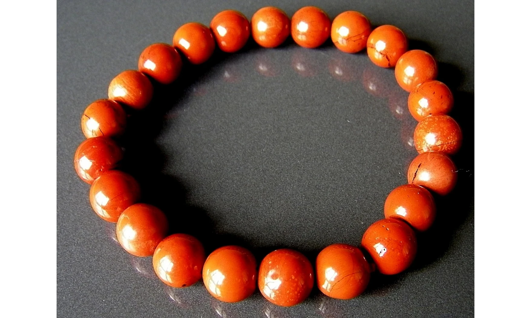 Jaspe rouge pierres Boules bracelet