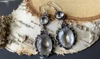White Topaz 925 Silver plated Earring