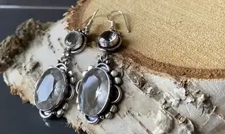 White Topaz 925 Silver plated Earring