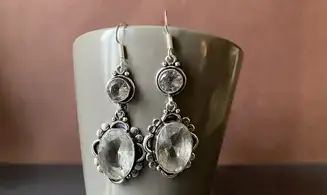 White Topaz 925 Silver plated Earring