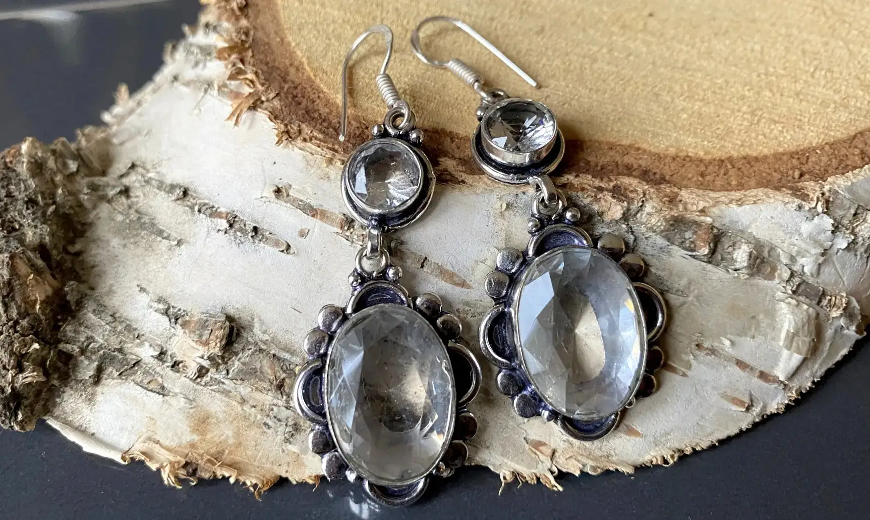 White Topaz 925 Silver plated Earring