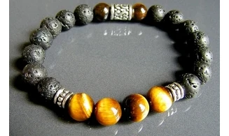 Oeil Tigre/ Pierre lave Bracelet pierres