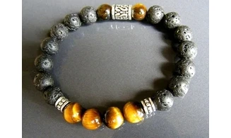 Oeil Tigre/ Pierre lave Bracelet pierres